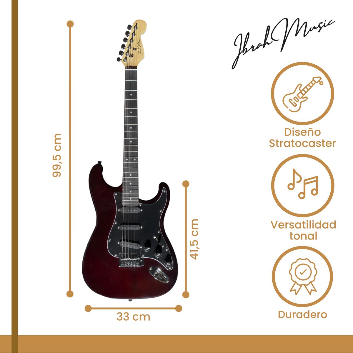 IBRAH - Guitarra Electrica Stratocaster Ibrah + Amplif + Accesorios.