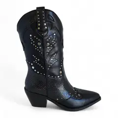 VIA UNO - Bota Mujer WestWinter Montana Negro/Negro
