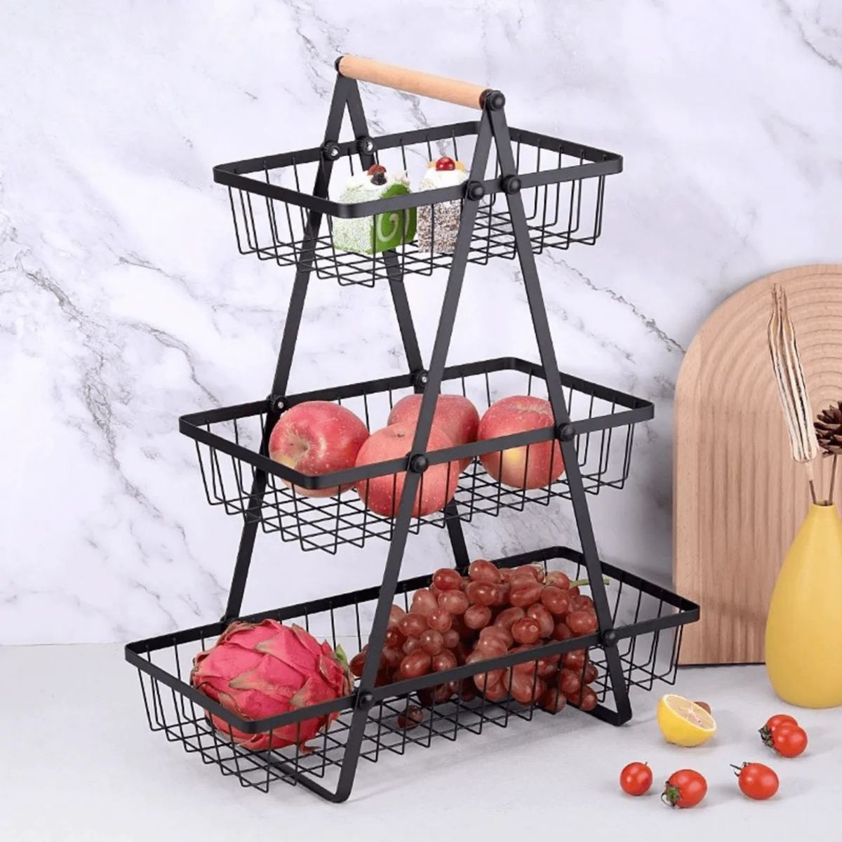 GENERICO - Estante Organizador Frutero De Acero Para Cocina Baño