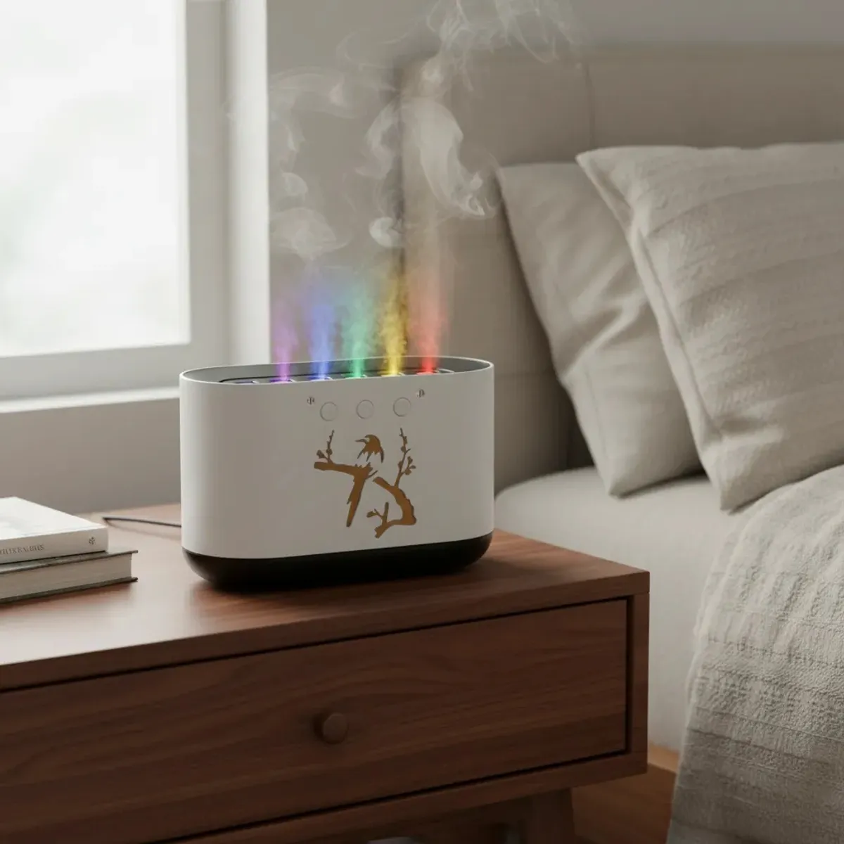 GENERICO - Humificador Difusor De Aromaterapia Con Control Remoto Blanco