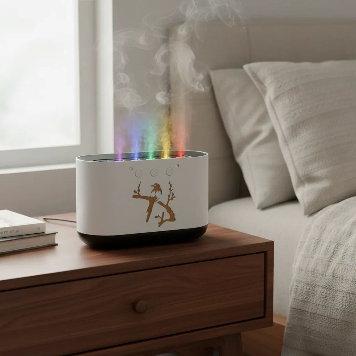 GENERICO - Humificador Difusor De Aromaterapia Con Control Remoto Blanco