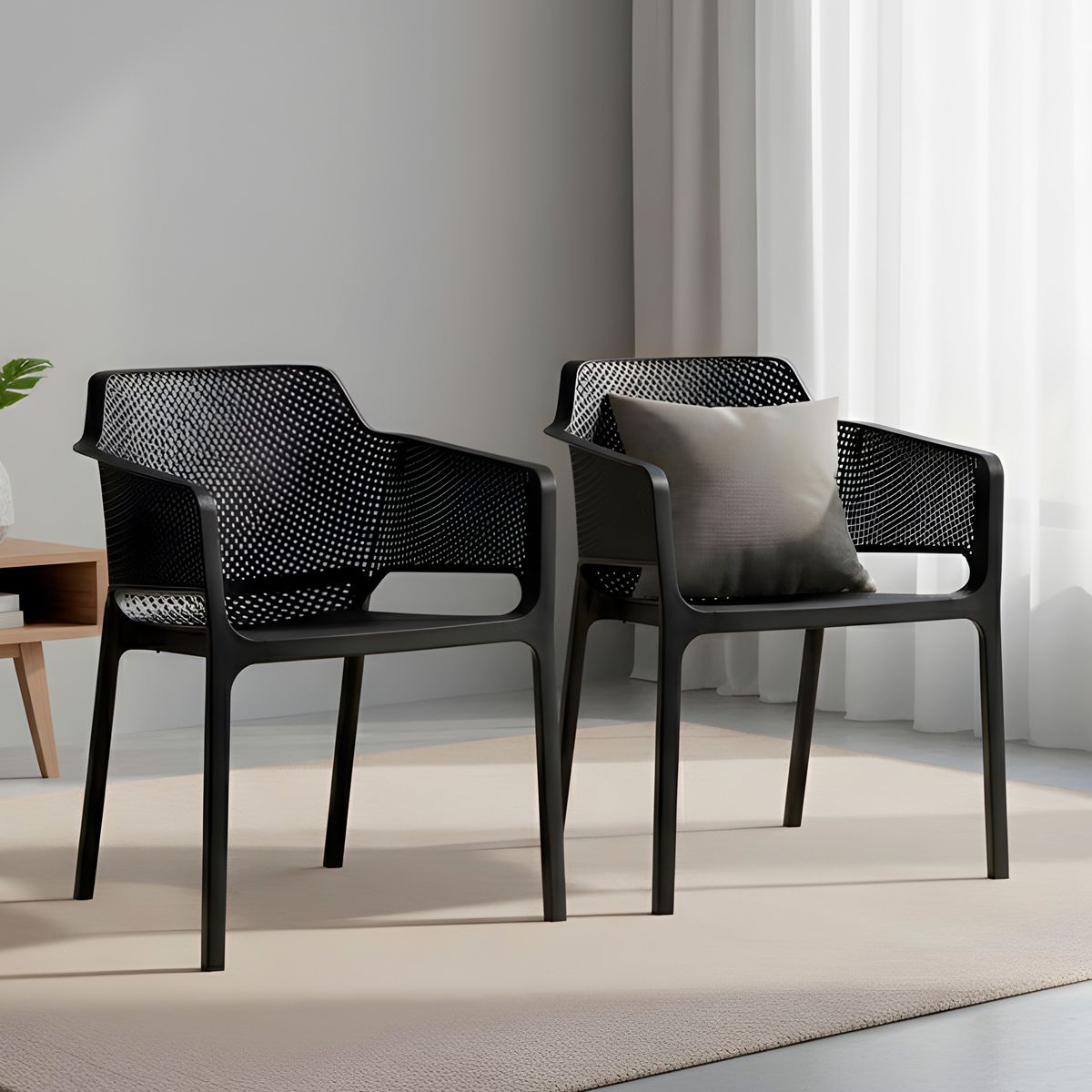 GENERICO - Silla Plastica Terraza Comedor Resistente 80x60x59 Cm 2u