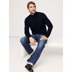 BANANA REPUBLIC - Sweater Hombre Merino Quarter-Zip Azul