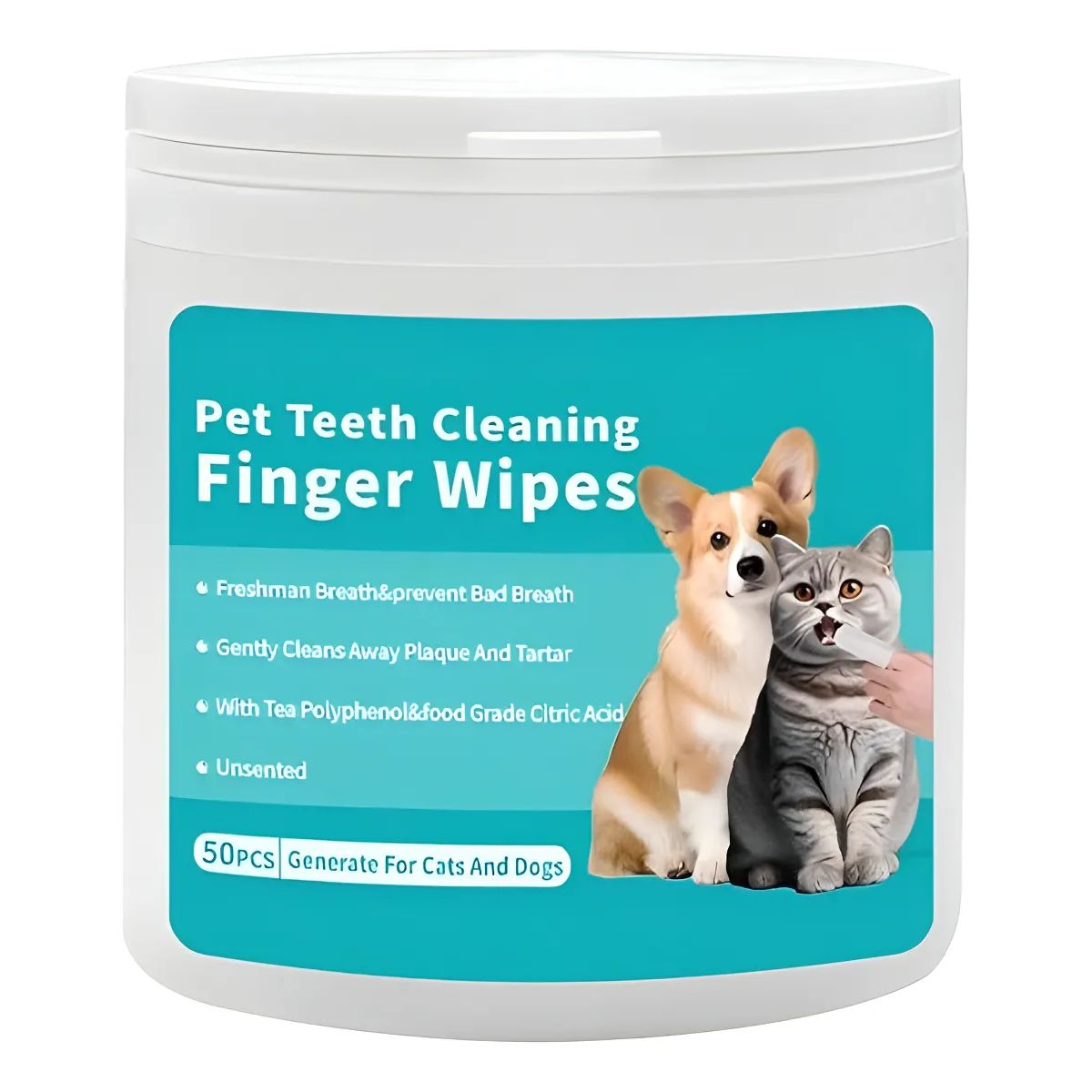 GENERICO - Freshbite Pet Toallitas Limpiadoras Dientes Perros Gatos 50u