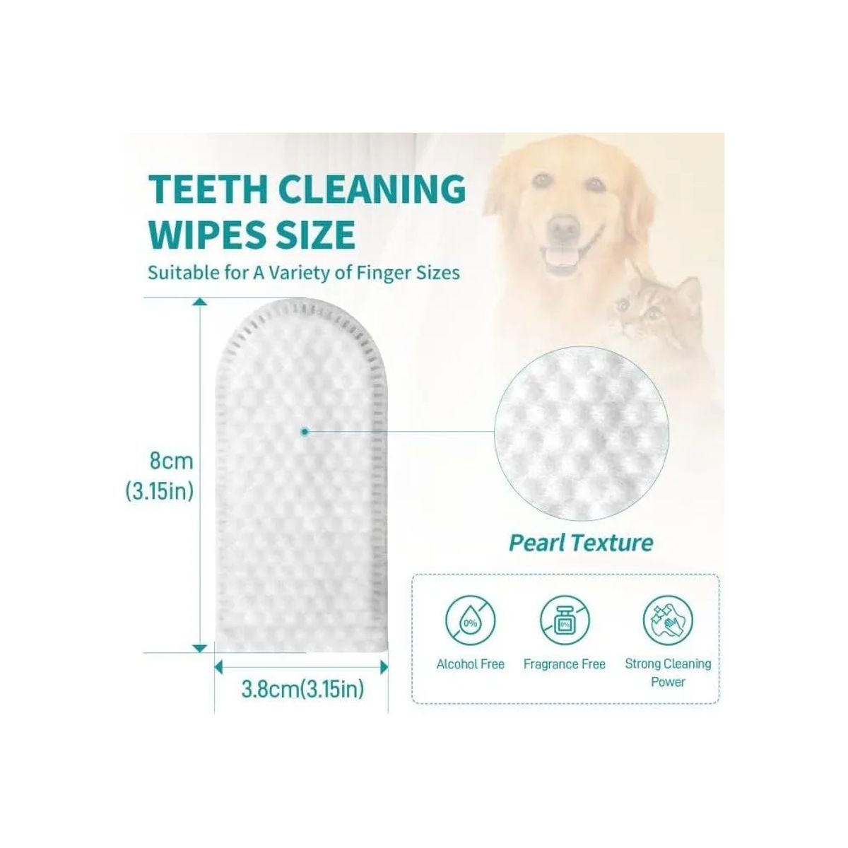 GENERICO - Freshbite Pet Toallitas Limpiadoras Dientes Perros Gatos 50u