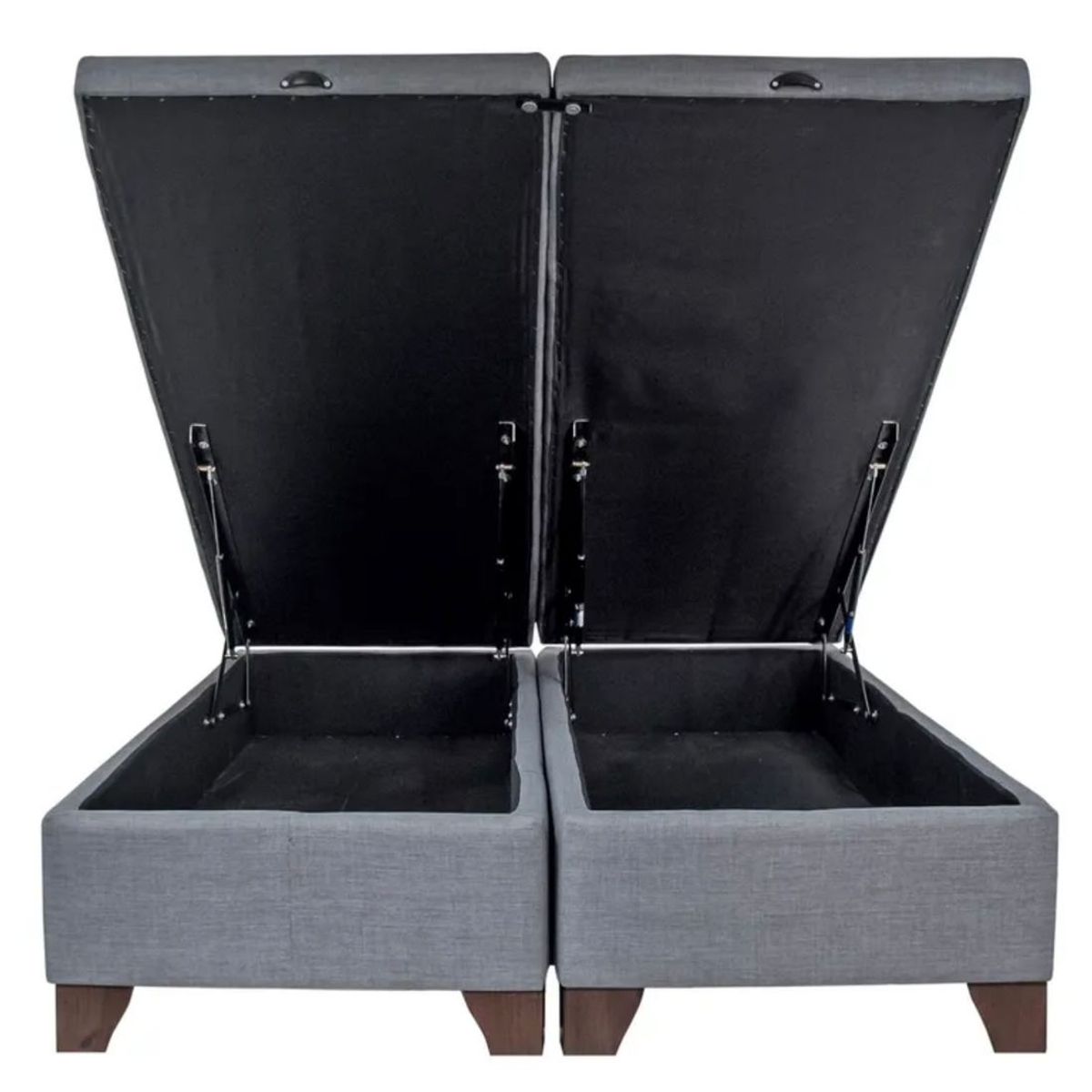 GENERICO - BASE DE CAMA 2 PLAZA BAUL 190X150CM GRIS LINO