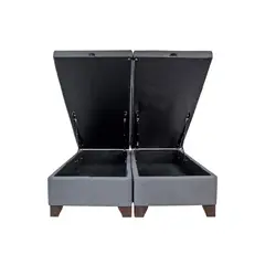 GENERICO - BASE DE CAMA 2 PLAZA BAUL 190X150CM GRIS LINO