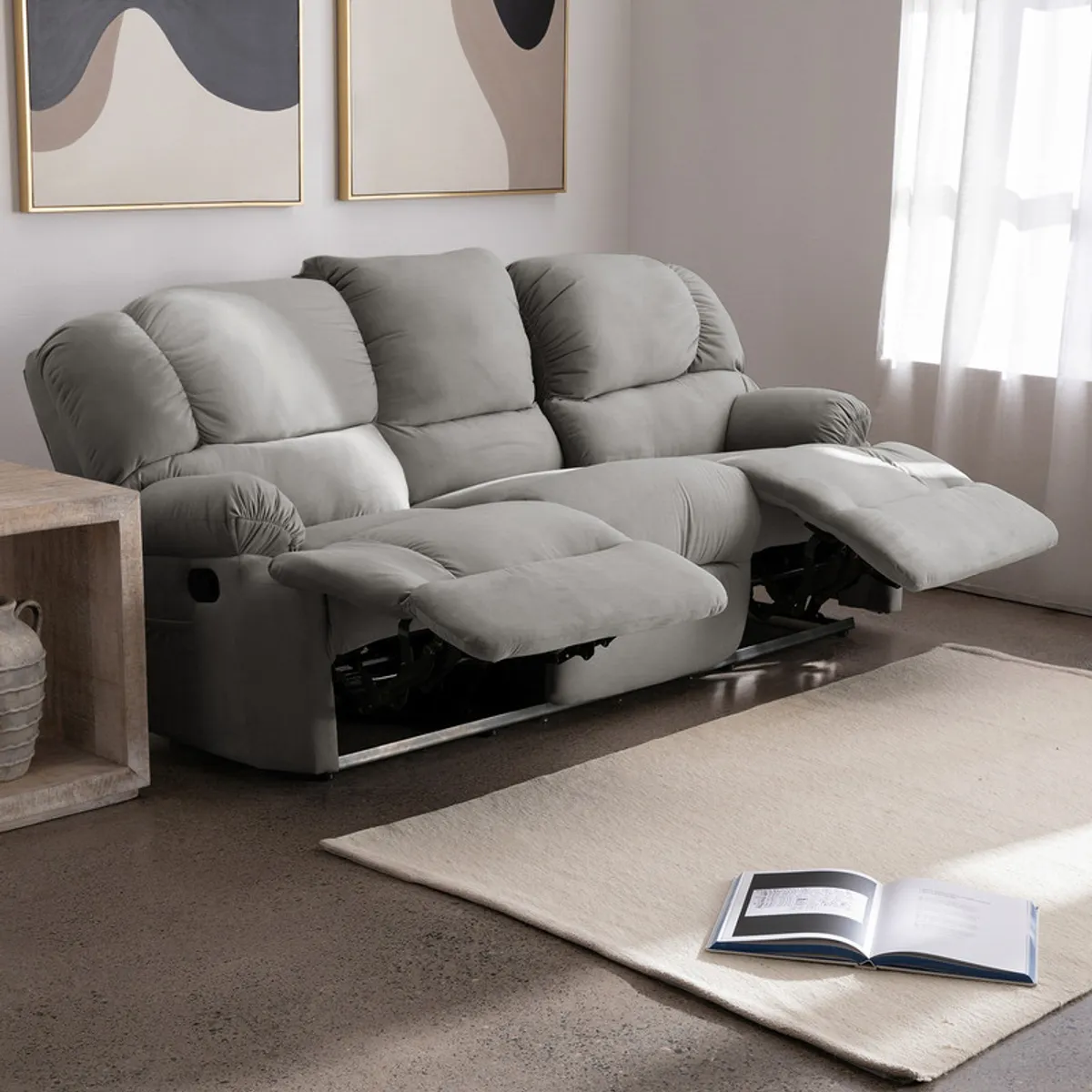 LATAM HOME - Bergere Perugia Reclinable 3 Cuerpos Tela Velvet…