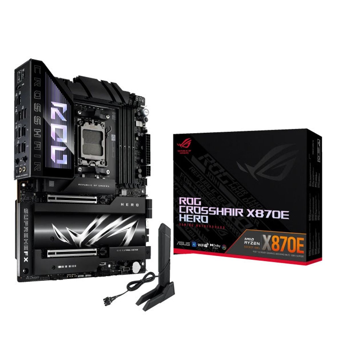 ASUS - M/B sAM5 (AMD) - Asus ROG Crosshair X870E Hero - Wi-Fi 7 ATX