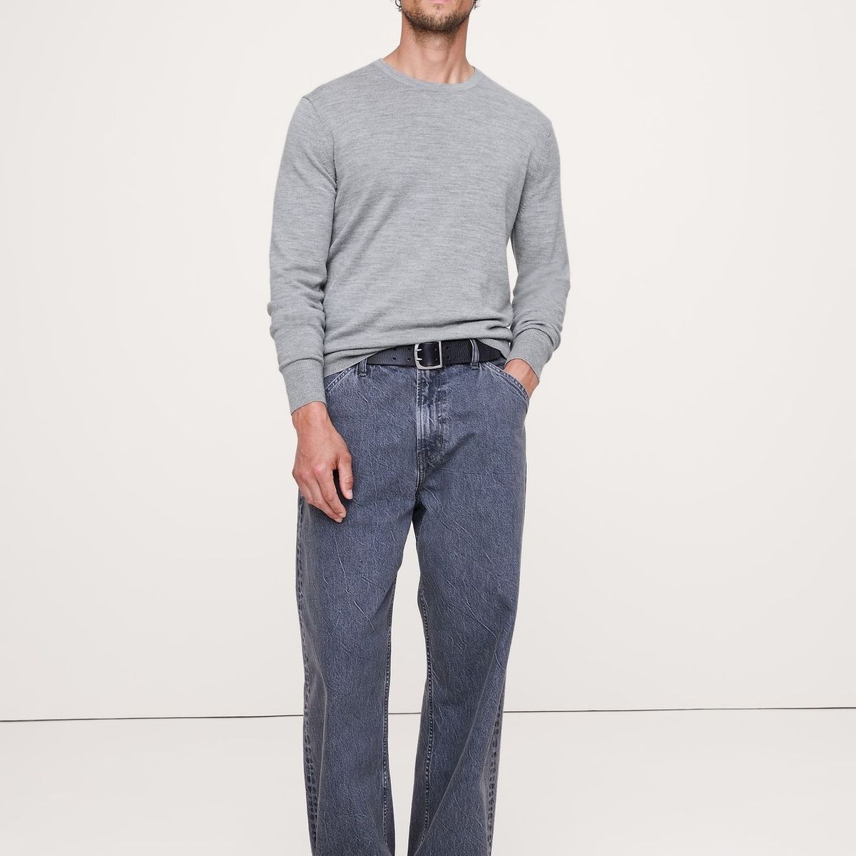 BANANA REPUBLIC - Sweater Hombre Banana Republic Merino Crew Gris