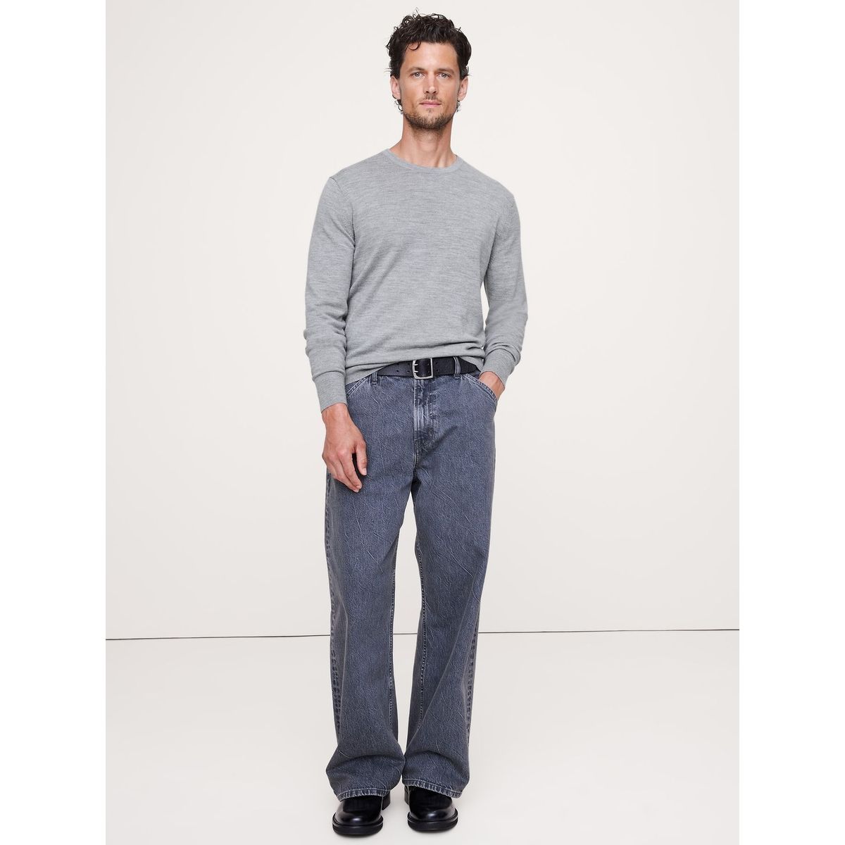 BANANA REPUBLIC - Sweater Hombre Banana Republic Merino Crew Gris