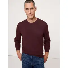 BANANA REPUBLIC - Sweater Hombre Merino Cuello Redondo Rojo