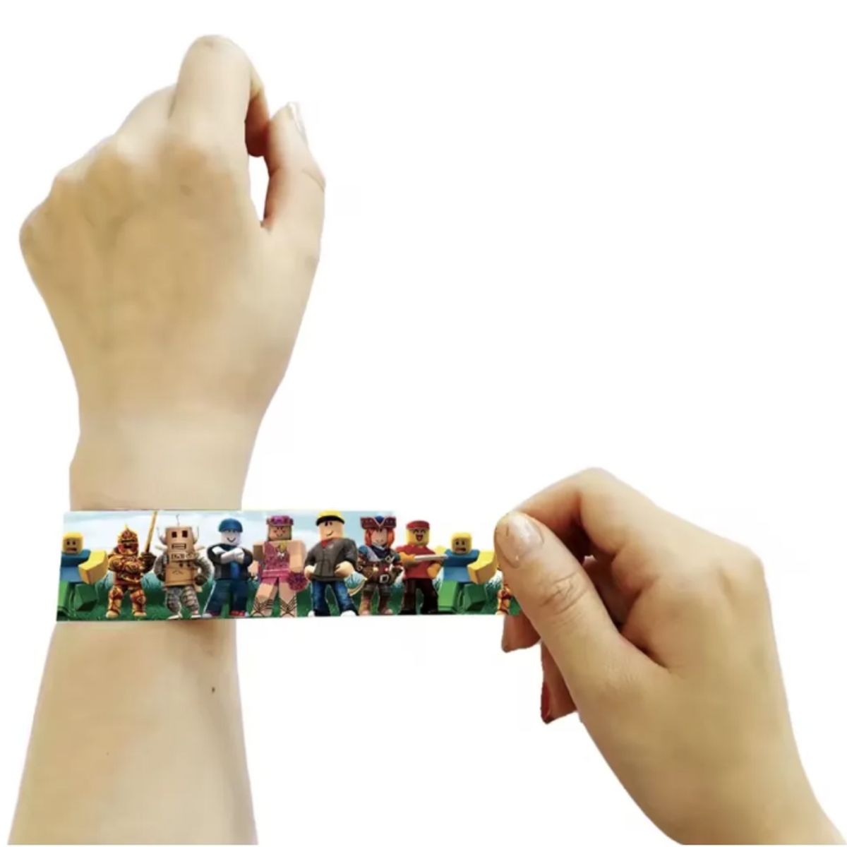 GENERICO - Pack 12 Pulseras Slap Roblox Gamer 22cm Cumpleaños Niños Multicolor