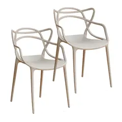GENERICO - 2 Sillas Comedor Terraza Master Respaldo Apoyabrazos Colores