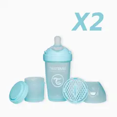 TWISTSHAKE - Pack 2 mamadera 260ml Double Pro Celeste