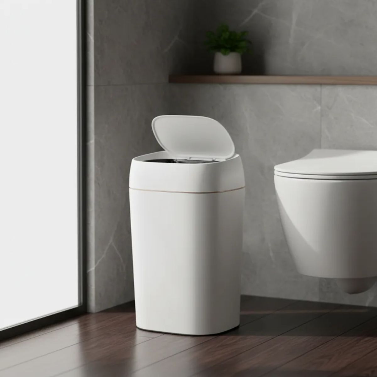 GENERICO - Bote De Basura Inteligente Con Sensor Papelera Automática Blanco