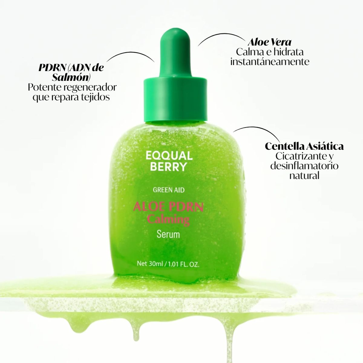 EQQUALBERRY - Serum de PDRN de Aloe Vera calmante e hidratante 30ml
