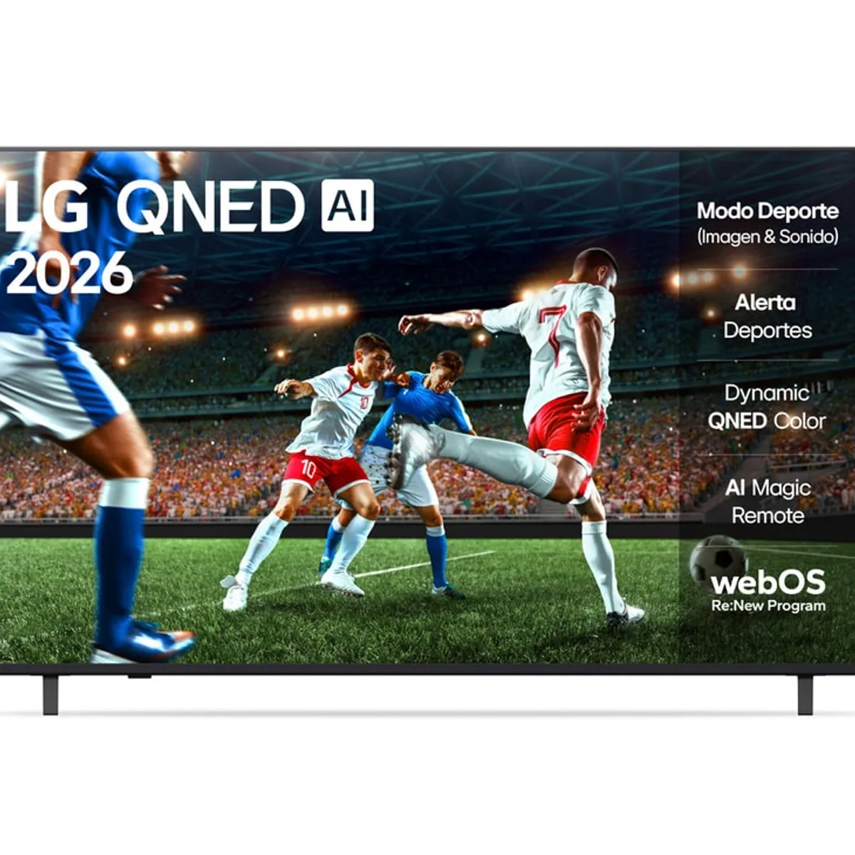 LG - TV LG 86 QNED AI 4K  El fútbol en su máxima expresión