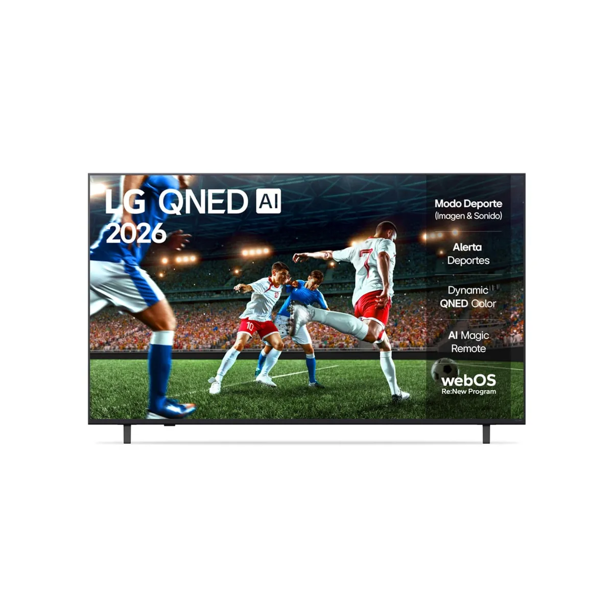 LG - TV LG 86 QNED AI 4K  El fútbol en su máxima expresión