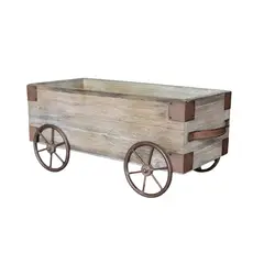 NECTAR - ADORNO CARRETILLA PIERRE MADERA 48 x 22 x 20,5cm