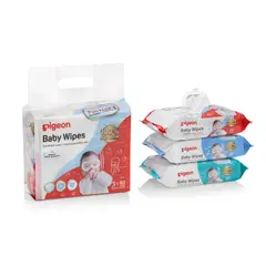 PIGEON - Toallita húmeda Pure Water 80 un Pack x 3