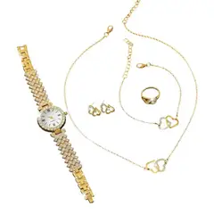 GENERICO - Set Bisutería Tipo Joyería Elegante 6 Piezas con Reloj y Accesorios