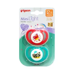 PIGEON - Chupete Odontológico Mini Light Talla L 2 Un (Rojo-Verde)