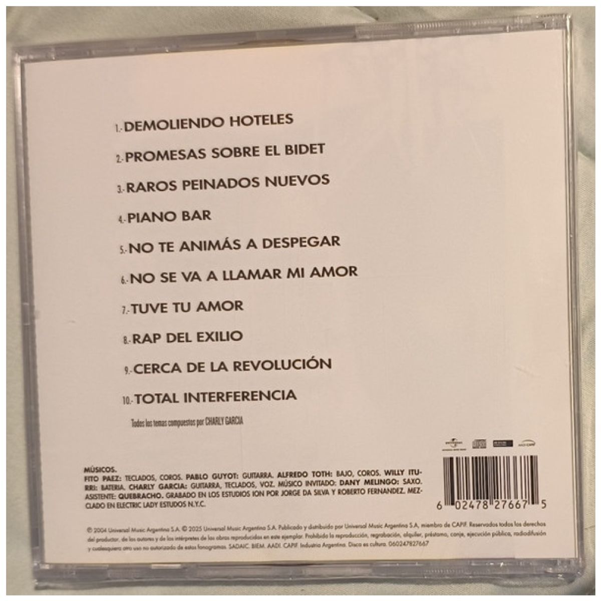 HITWAY MUSIC - CHARLY GARCIA - PIANO BAR JEWEL BOX - CD