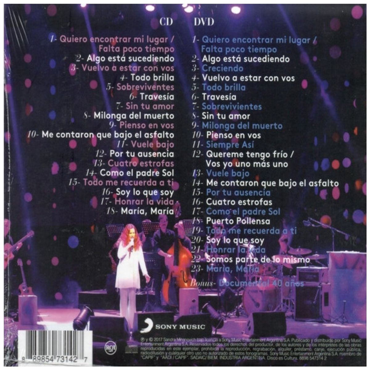 HITWAY MUSIC - SANDRA MIHANOVICH - 40 AÑOS DE MUSICA CD+DVD - CD