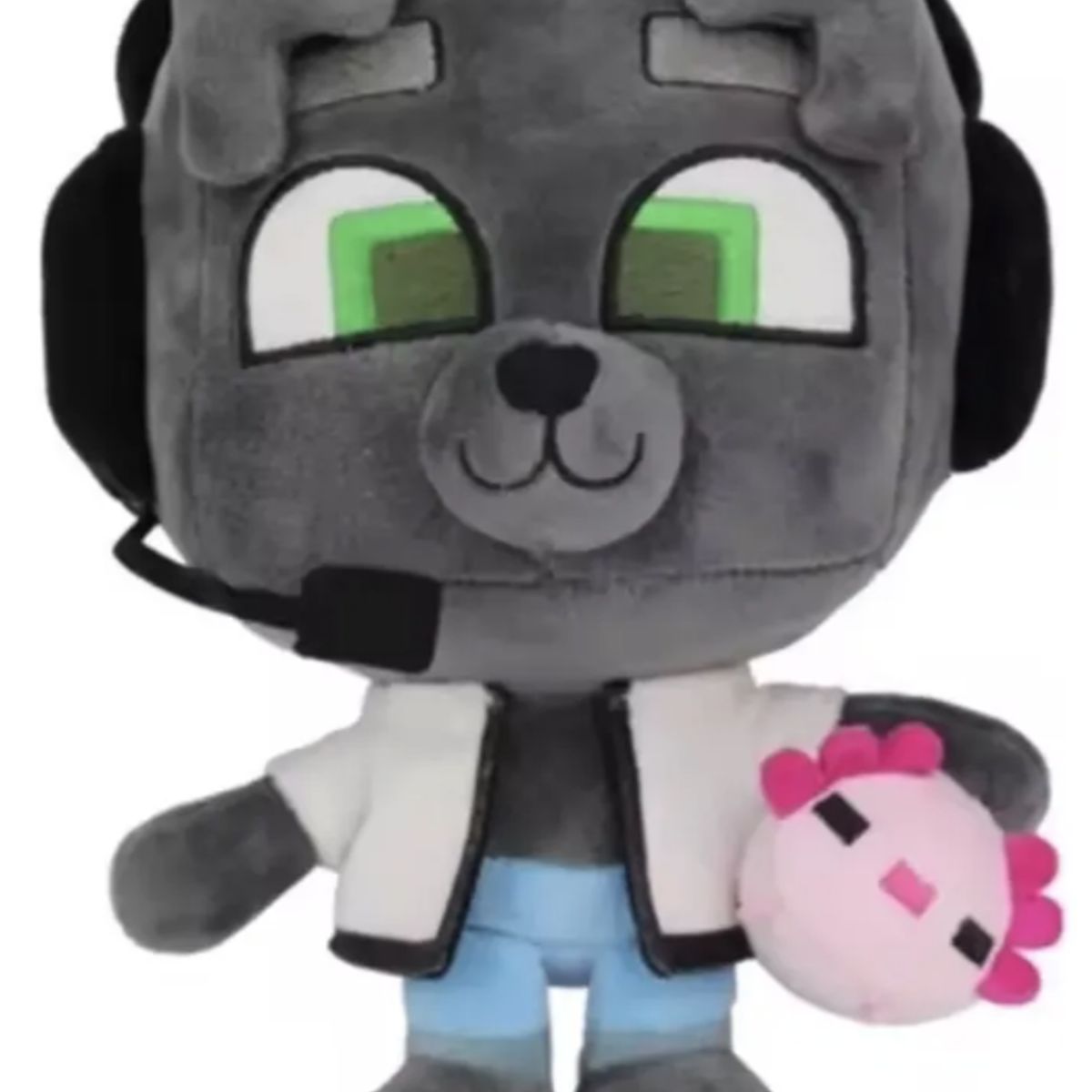 GENERICO - Peluche Bobicraft Minecraft Felpa Suave 25cm Gamer Genérico Gris