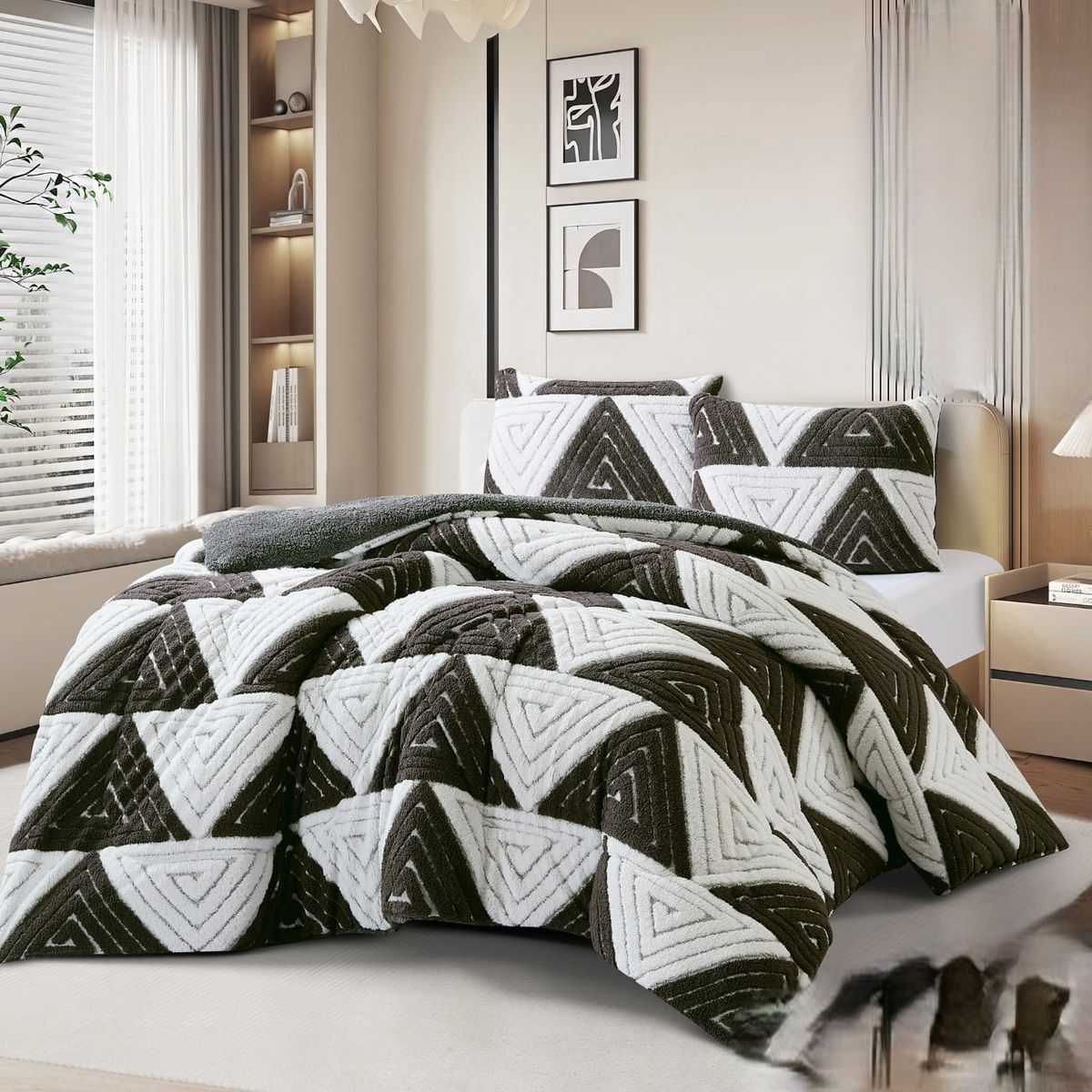 GENERICO - COBERTOR SHERPA JACQUARD CUTTING DE ALGODON CON HERMOSO DISEÑO