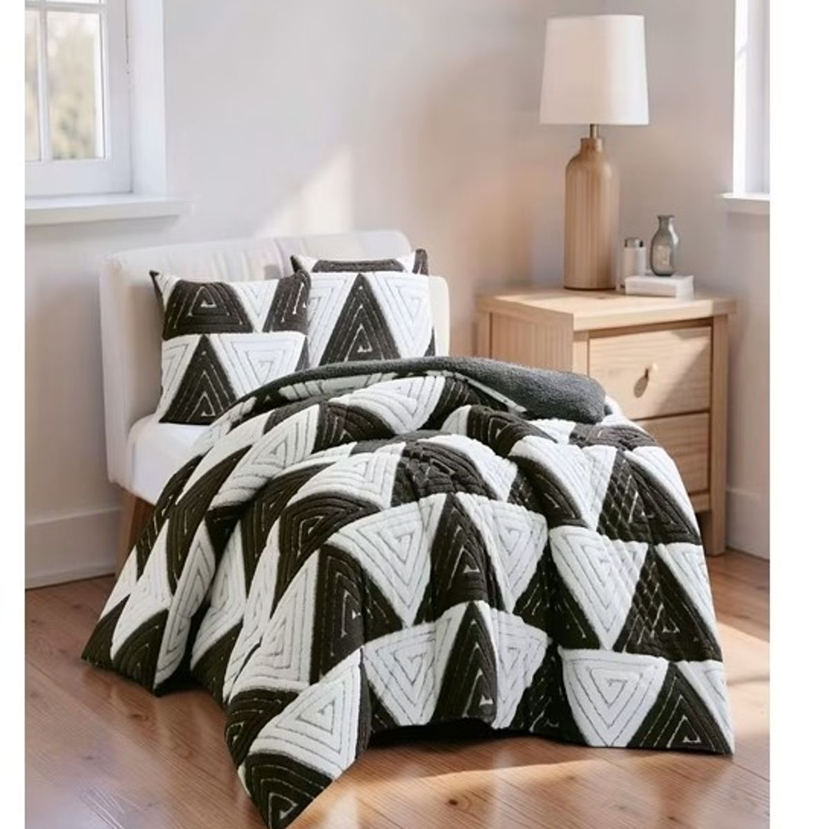GENERICO - COBERTOR SHERPA JACQUARD CUTTING DE ALGODON CON HERMOSO DISEÑO