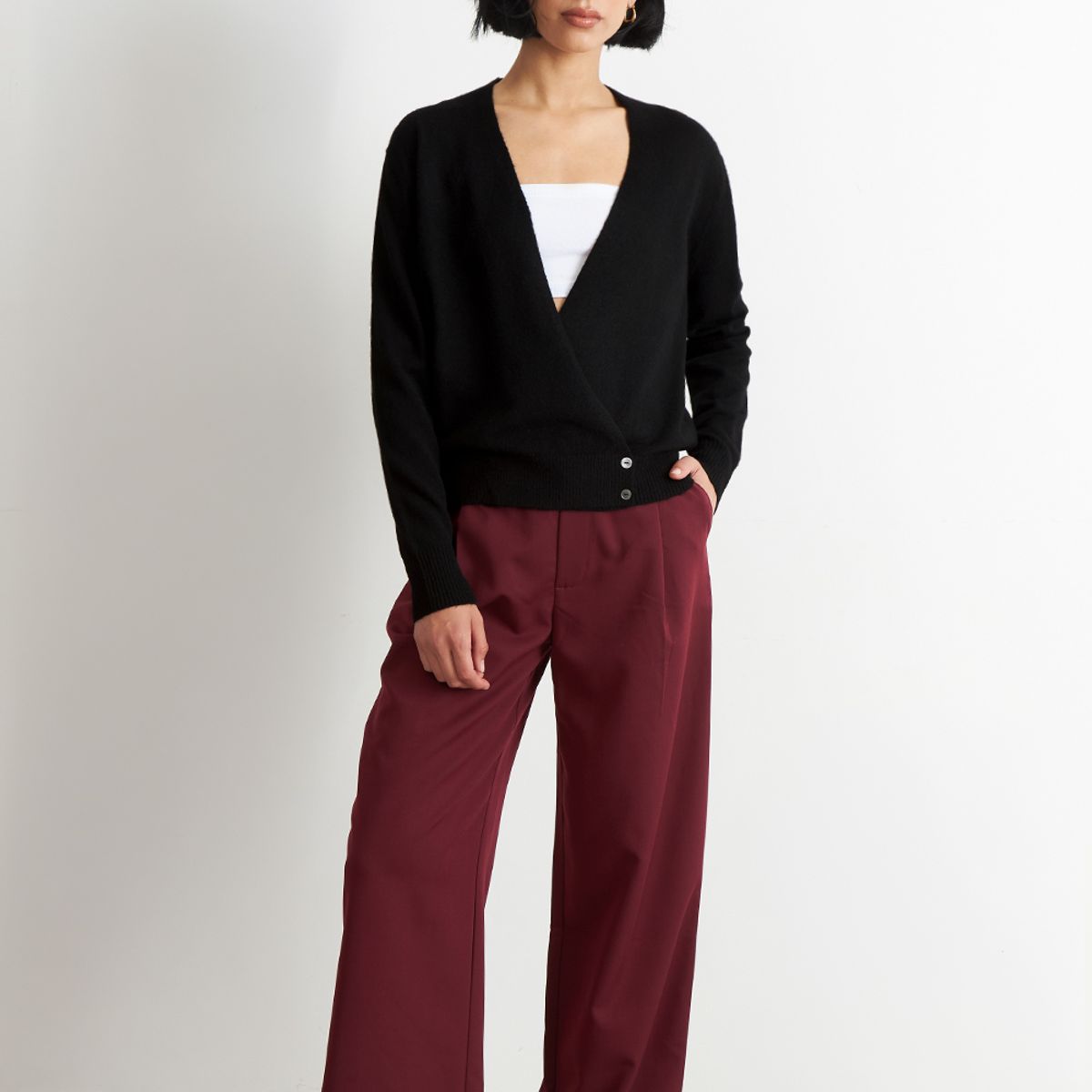 NICOPOLY - Sweater Cruzado con Botones Negro Nicopoly
