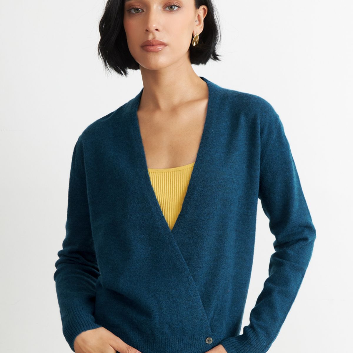 NICOPOLY - Sweater Cruzado con Botones Azul Nicopoly