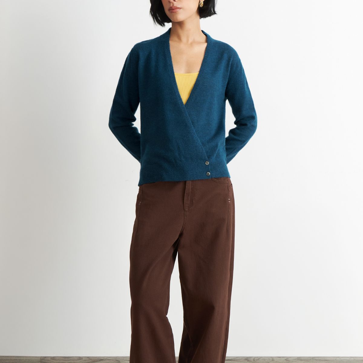 NICOPOLY - Sweater Cruzado con Botones Azul Nicopoly