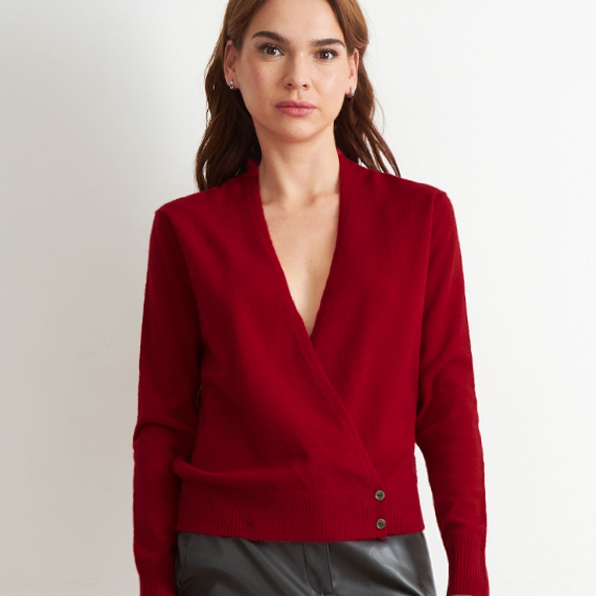 NICOPOLY - Sweater Cruzado con Botones Rojo Nicopoly