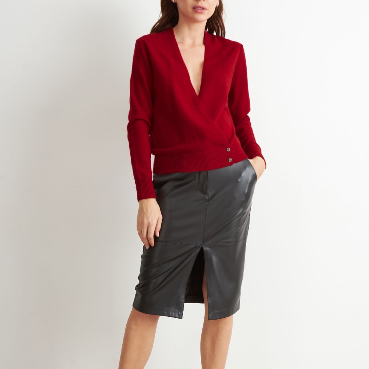 NICOPOLY - Sweater Cruzado con Botones Rojo Nicopoly