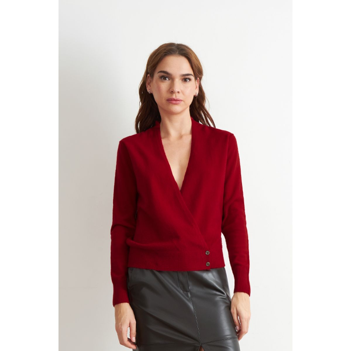 NICOPOLY - Sweater Cruzado con Botones Rojo Nicopoly