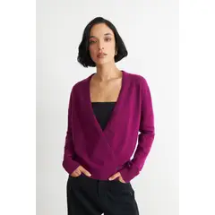 NICOPOLY - Sweater Cruzado con Botones Morado