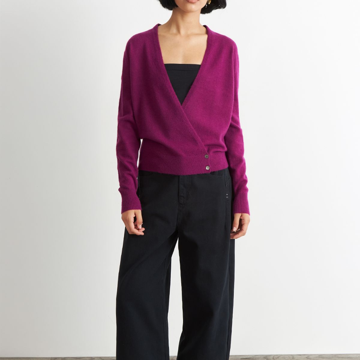 NICOPOLY - Sweater Cruzado con Botones Morado Nicopoly