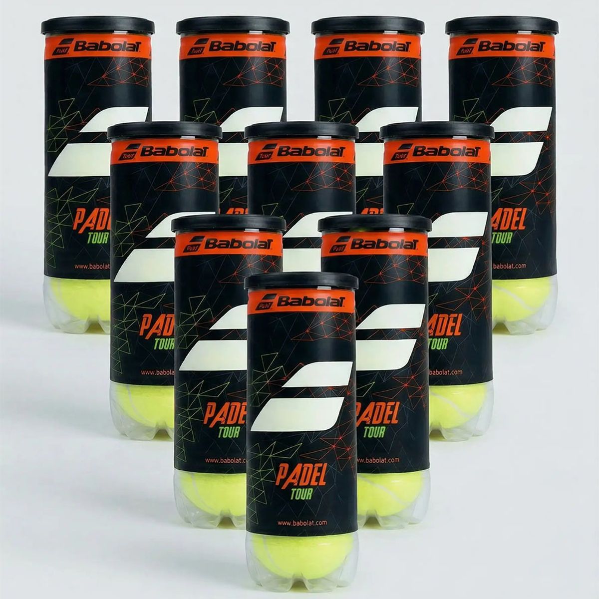BABOLAT - ESPECIAL 10 TARROS PELOTAS PADEL BABOLAT  TOUR PREMIUM - 3 UNIDADES POR TARRO