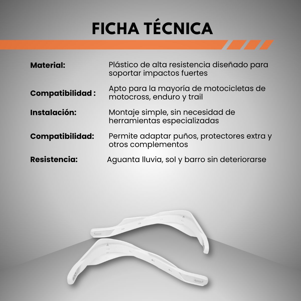 GENERICO - Protector De Manillar Moto Motocross Universal Doble Soporte