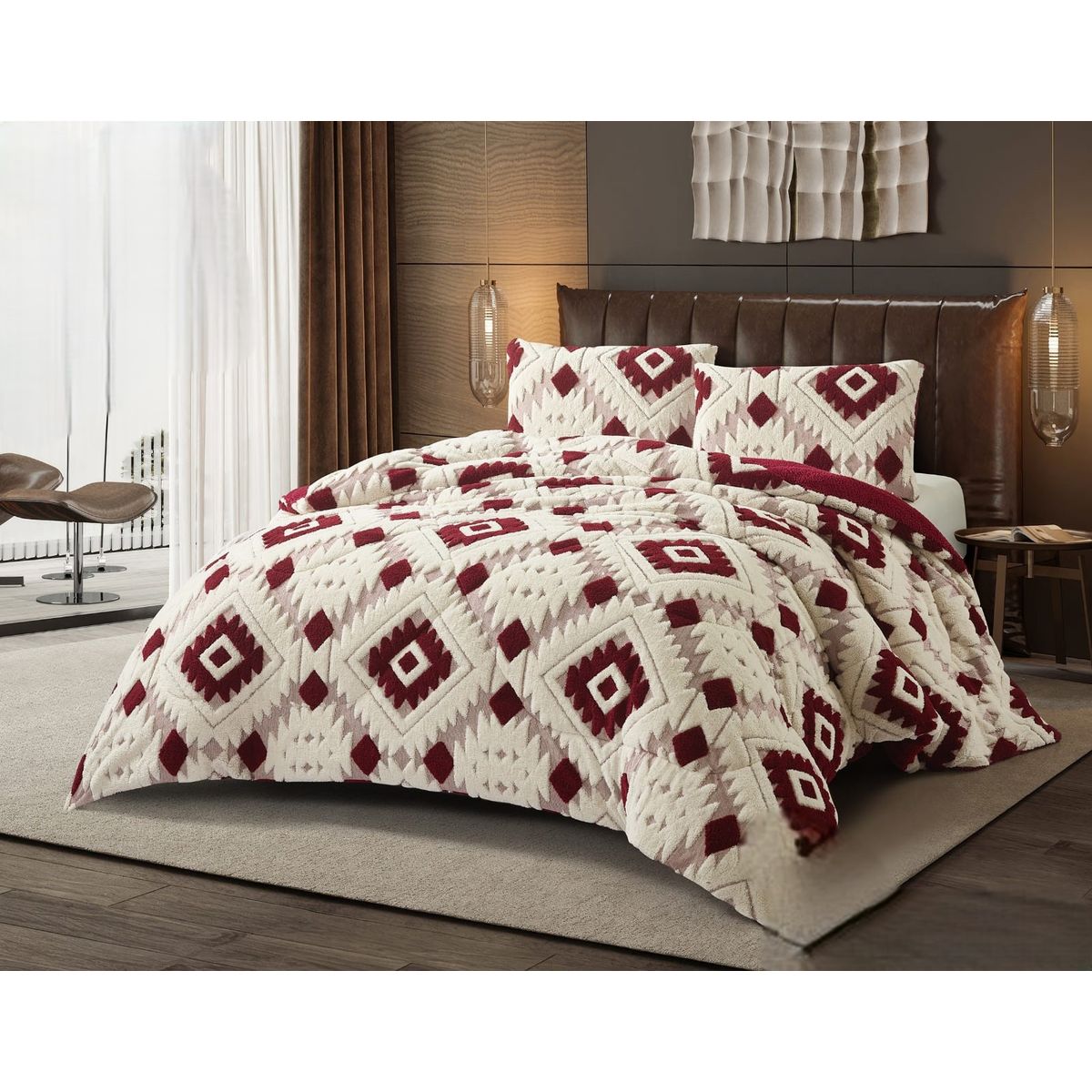 GENERICO - COBERTOR SHERPA JACQUARD CUTTING DE ALGODON CON HERMOSO DISEÑO
