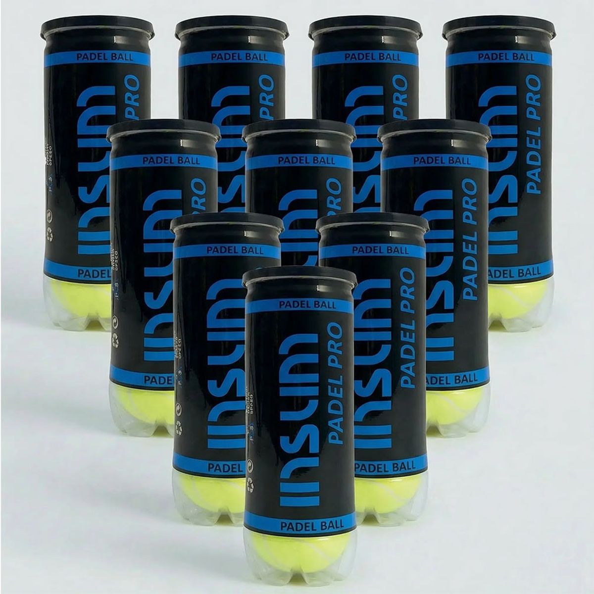 GENERICO - ESPECIAL 10 TARROS PELOTAS PADEL PREMIUM INSUM PRO - 3 UNIDADES POR TARRO
