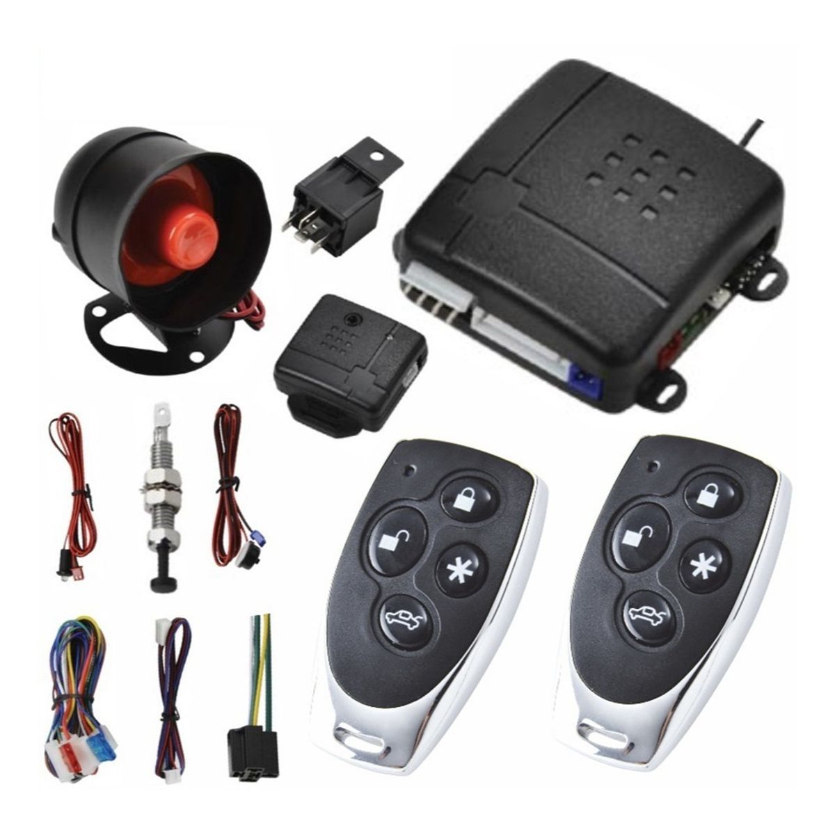 GENERICO - Alarma De Auto Sistema Robos Seguridad 2 Mandos