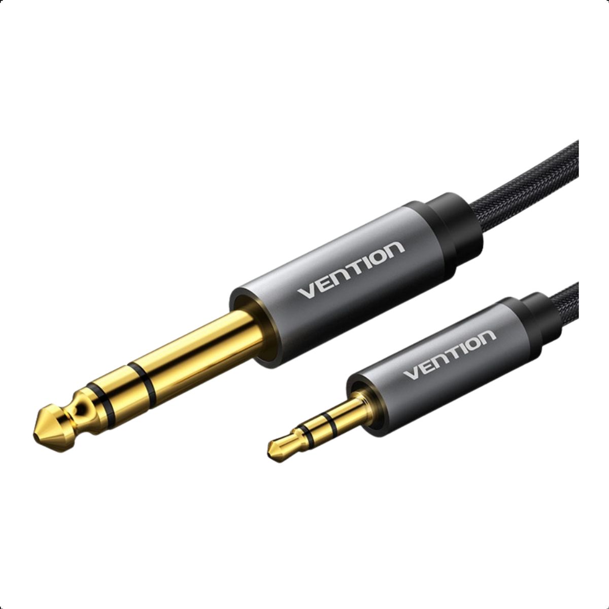 VENTION - Cable Audio Nylon Reforzado 3.5mm A 6.35mm Trs Estéreo 1.5m