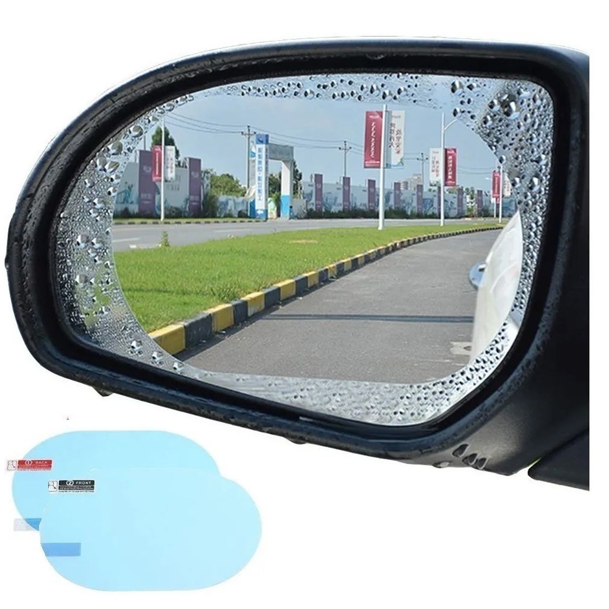GENERICO - Laminas Antiempañantes Anti Agua 100150mm Accesorios Adhesivo Ventana 2und Par Sticker Para Autos Ovalada Qatarshop Lamina Para Espejo Retrovisor Auto Lluvia