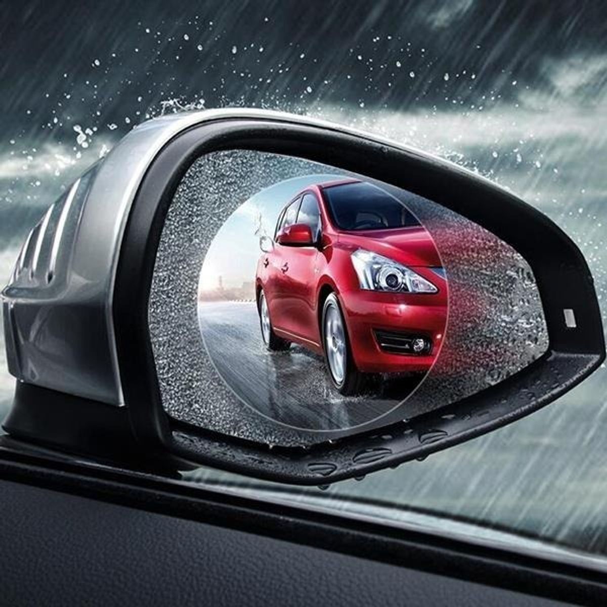 GENERICO - Laminas Antiempañantes Anti Agua 100150mm Accesorios Adhesivo Ventana 2und Par Sticker Para Autos Ovalada Qatarshop Lamina Para Espejo Retrovisor Auto Lluvia