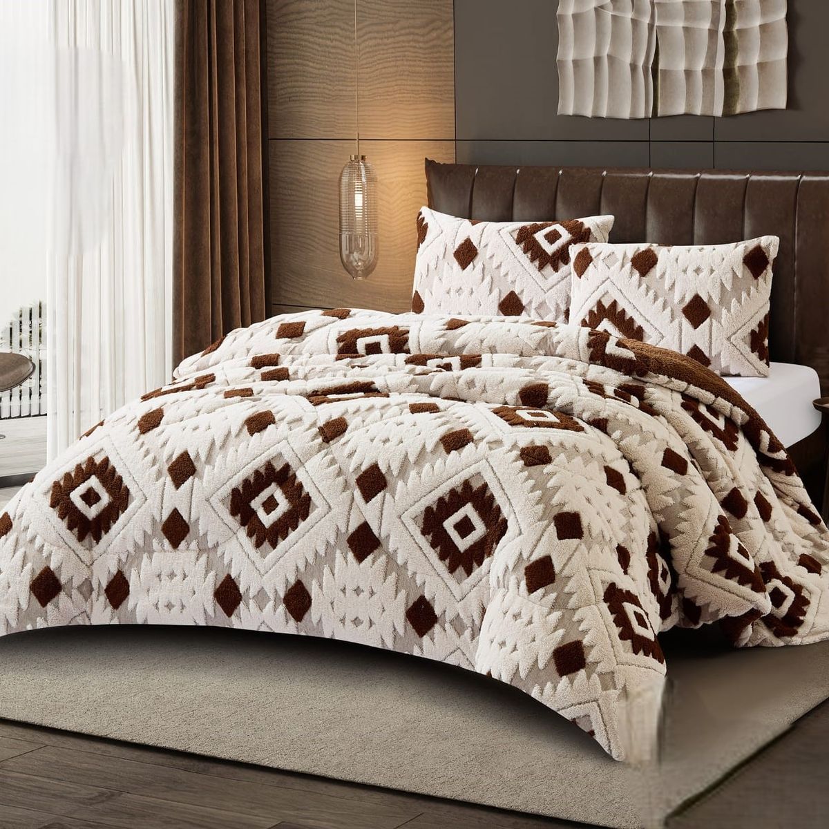 GENERICO - COBERTOR SHERPA JACQUARD CUTTING DE ALGODON CON HERMOSO DISEÑO
