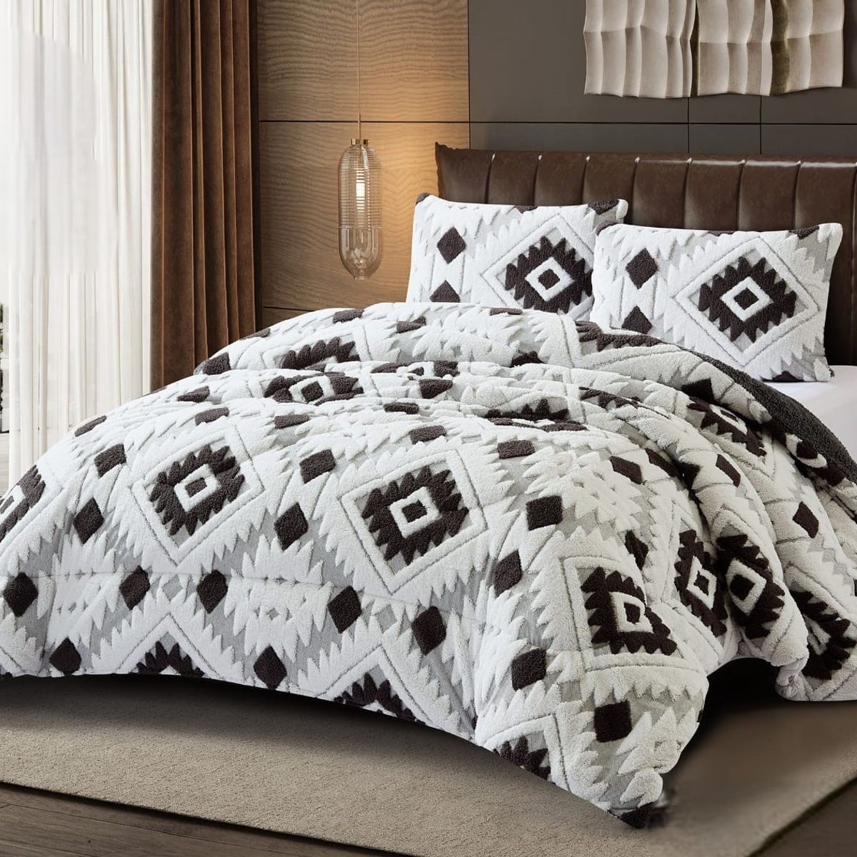 GENERICO - COBERTOR SHERPA JACQUARD CUTTING DE ALGODON CON HERMOSO DISEÑO